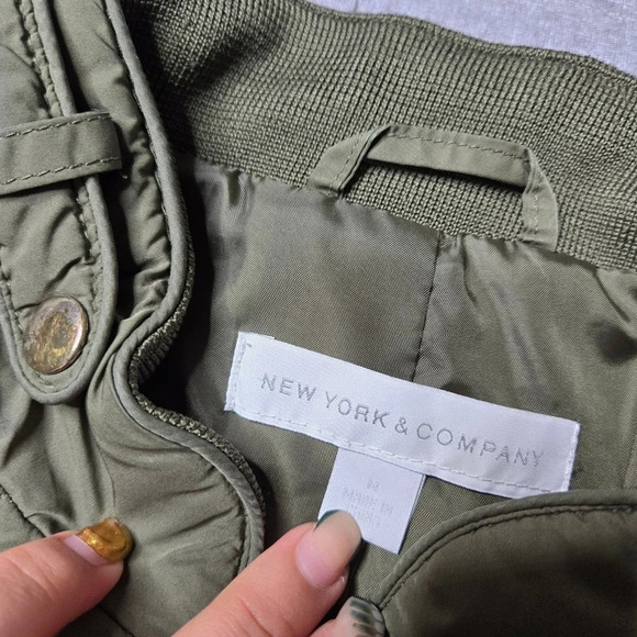 New York & Company Army Green Quilt Jacket - Picture 7 of 10